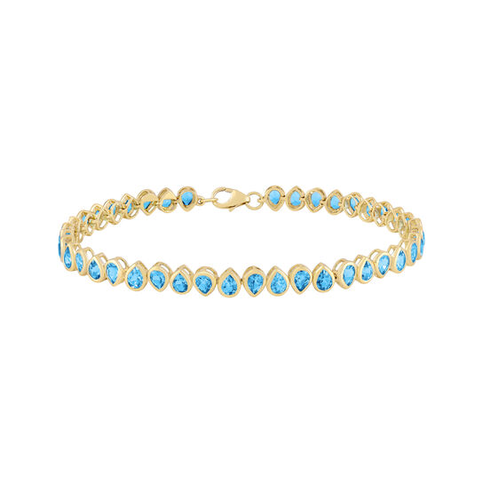 Pear Shape Blue Topaz Line Bracelet - Sale image number 0