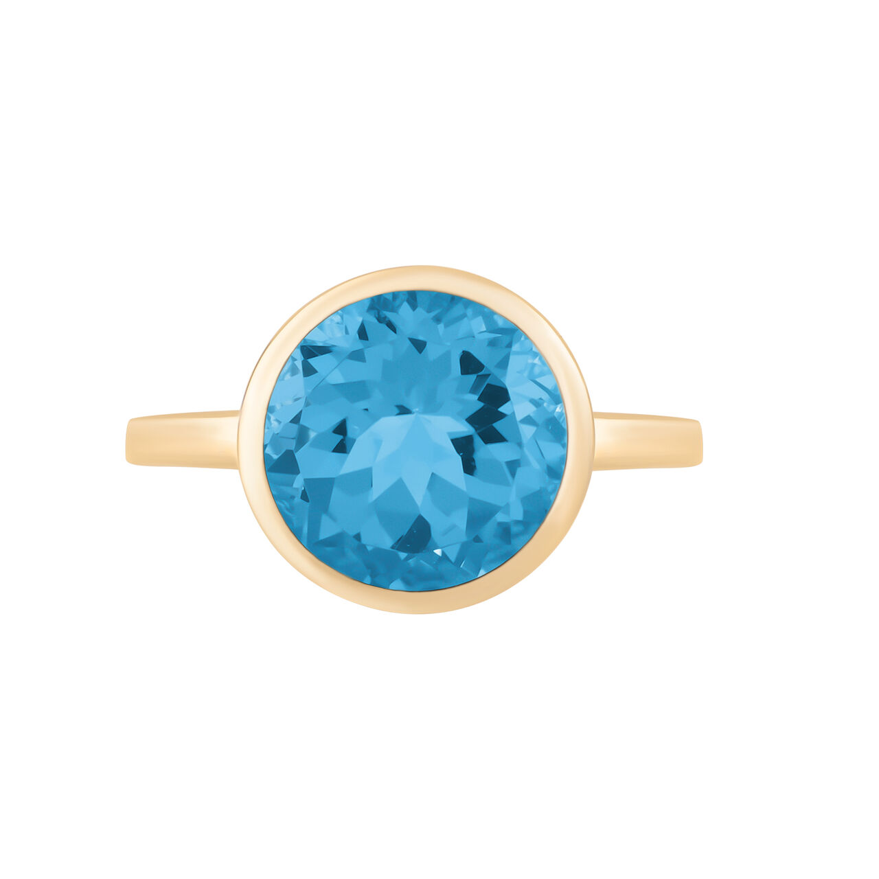 Bague topaze bleue, 3.60ct en or jaune. image number 0