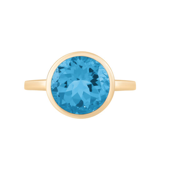 Bague topaze bleue, 3.60ct en or jaune. image number 0