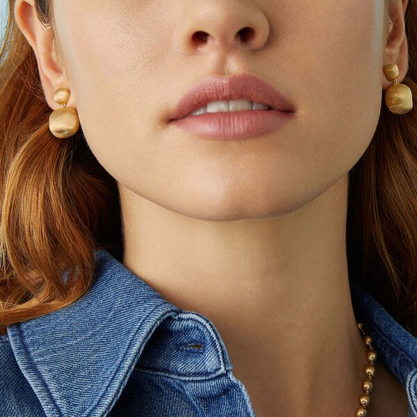 Africa Yellow Gold Drop Earrings