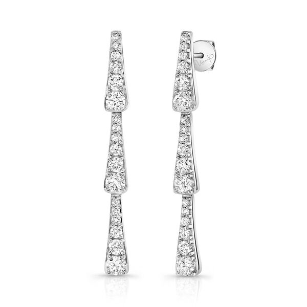 Boucles d'oreilles pendentives High Jewellery en or blanc avec diamants
