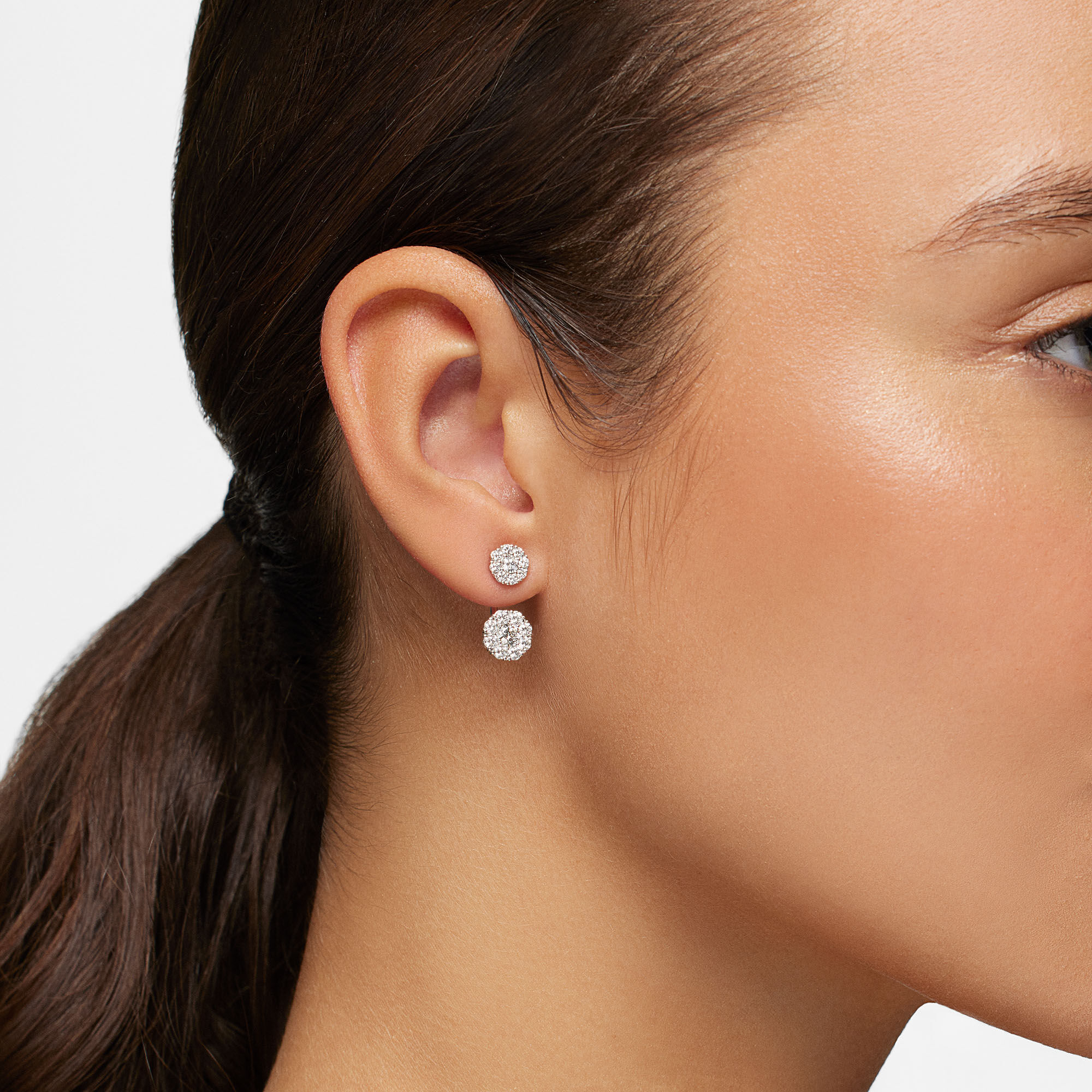 Diamond Cluster Jacket Earrings