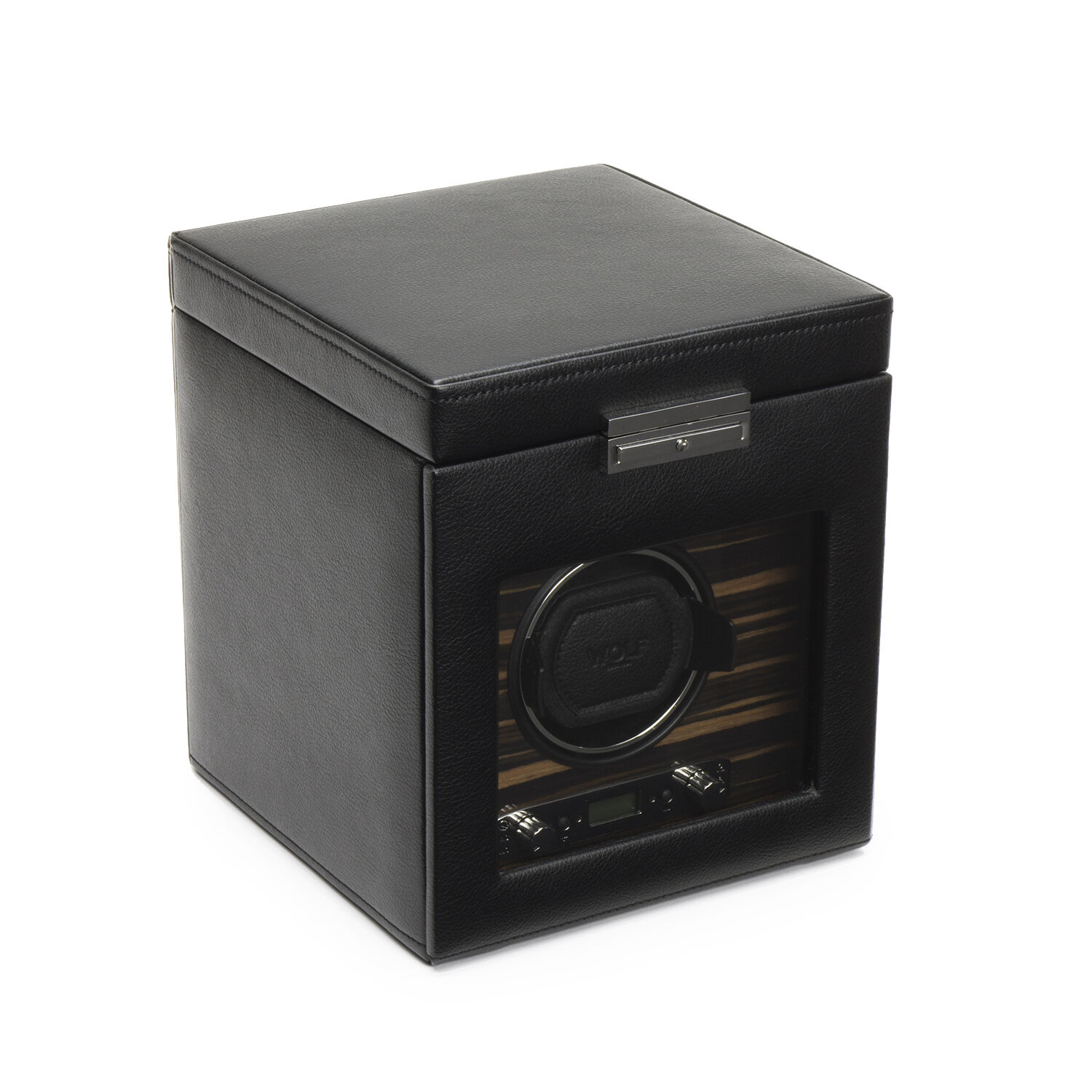 Roadster Black 1 Piece Watch Winder with Storage WOLF 457156