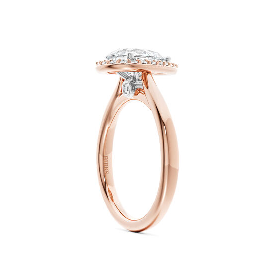 Birks 1879 Pear-Cut Diamond Engagement Ring with Halo in Rose Gold image number 1