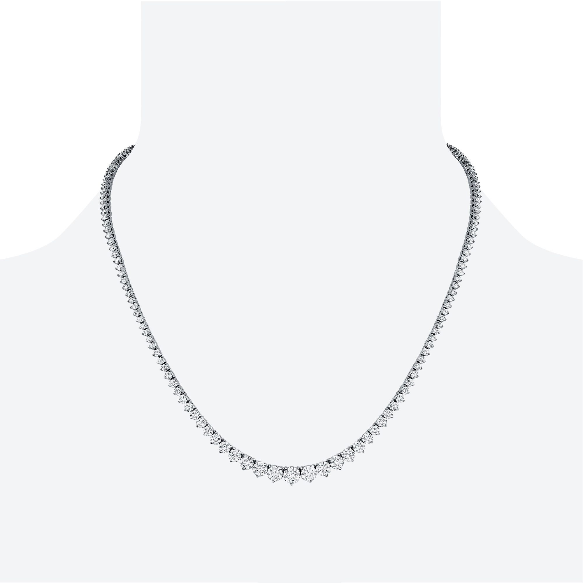 White Gold Riviera Necklace with Graduated Diamonds