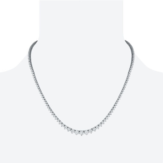White Gold Riviera Necklace with Graduated Diamonds image number 1