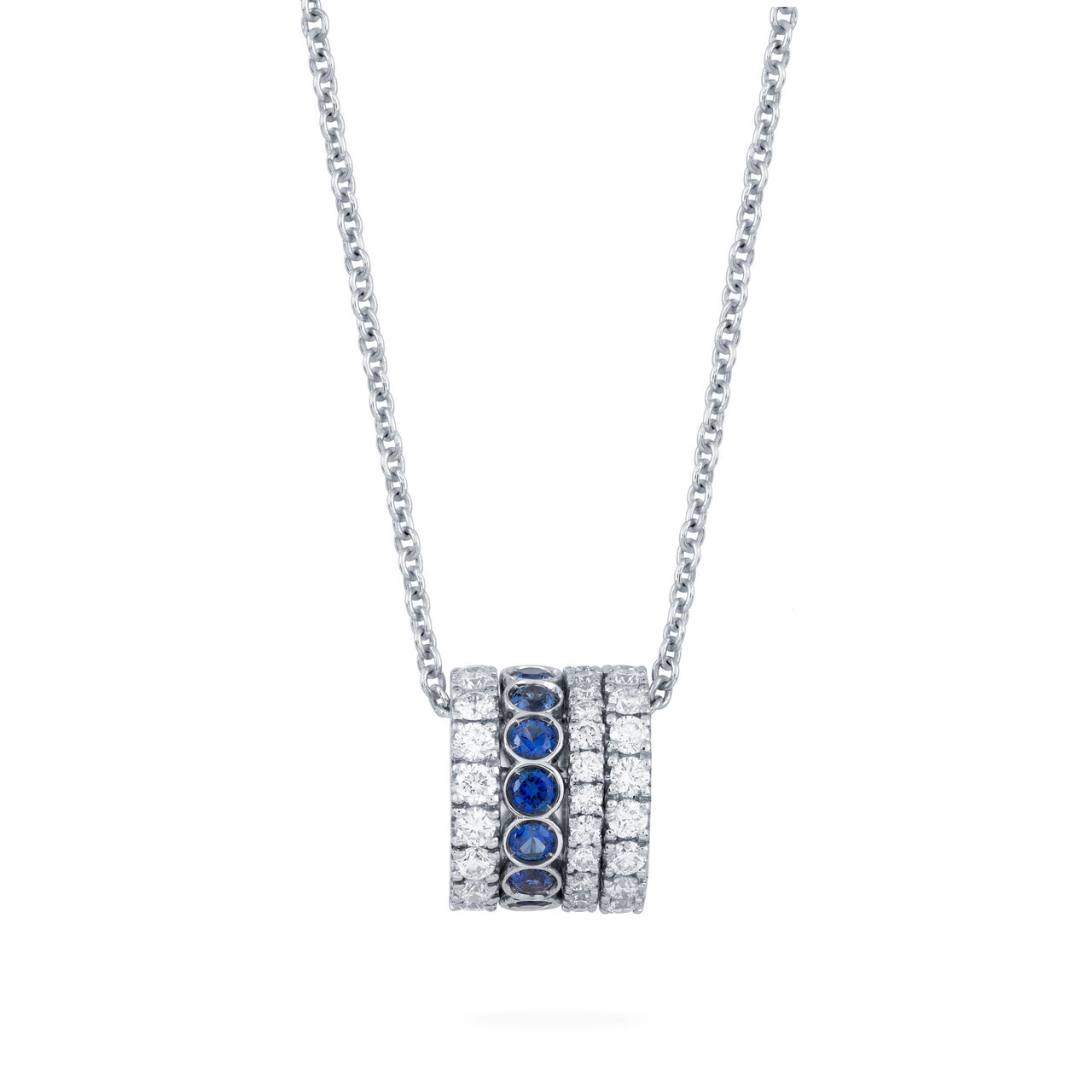 bijoux birks splash diamond and sapphire necklace image number 0