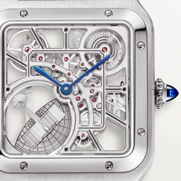 Santos Dumont Large Automatic Skelleton 43 X 31 mm Stainless Steel