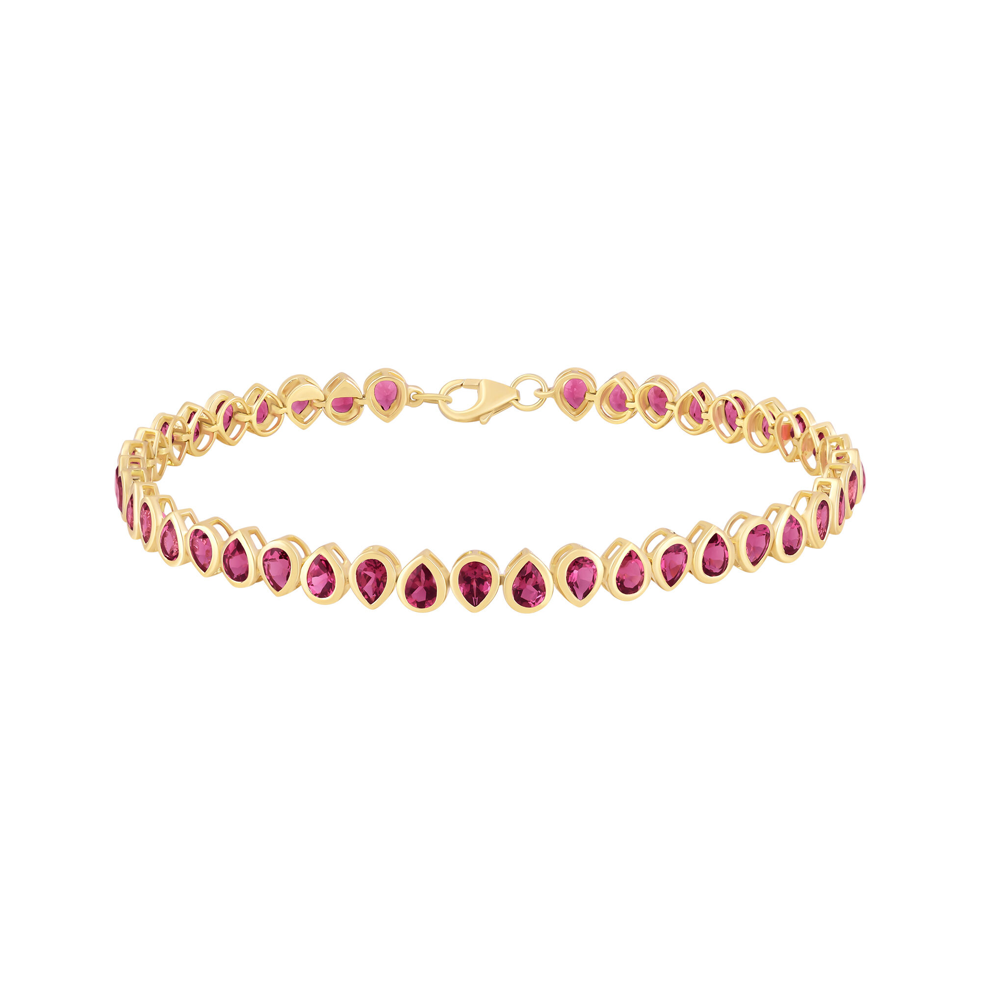 Pear Shape Pink Tourmaline Line Bracelet
