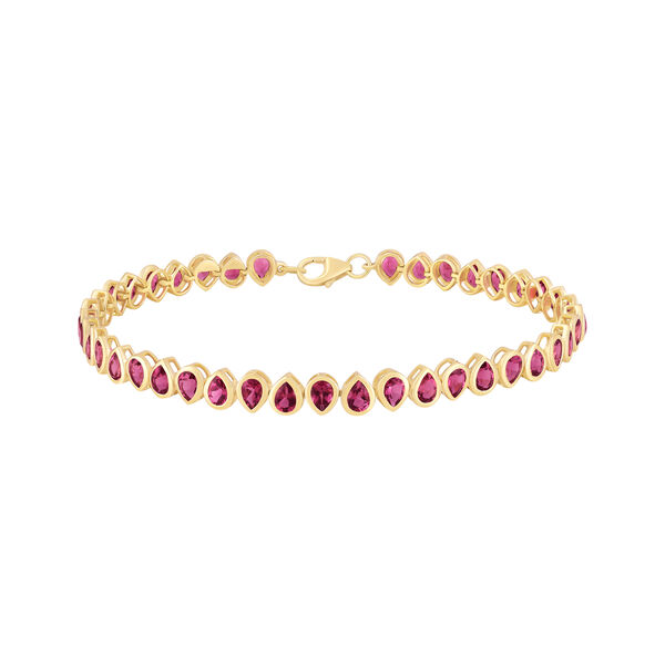 Pear Shape Pink Tourmaline Tennis Bracelet