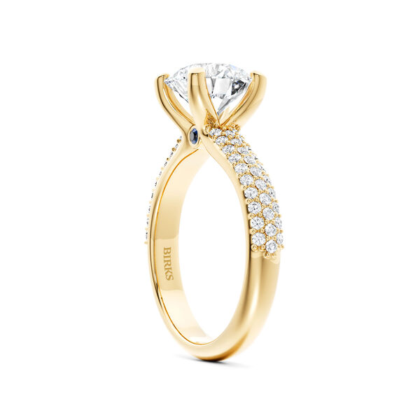 Pav&eacute; Solitaire Engagement Ring in Yellow Gold