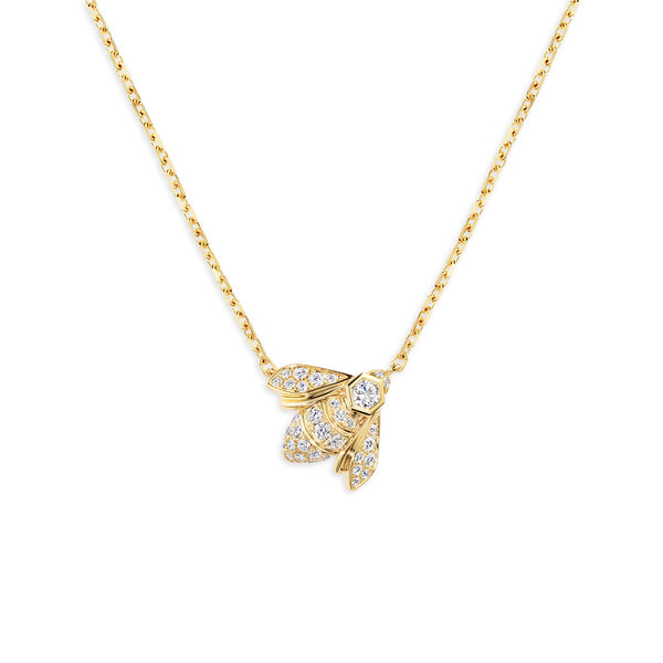 Pendentif Bee de Chaumet en or jaune avec pavé de diamants