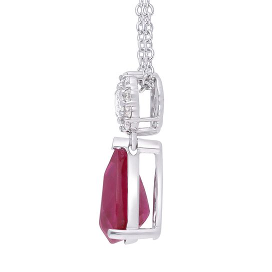 Ruby and Diamond Teardrop Pendant image number 1