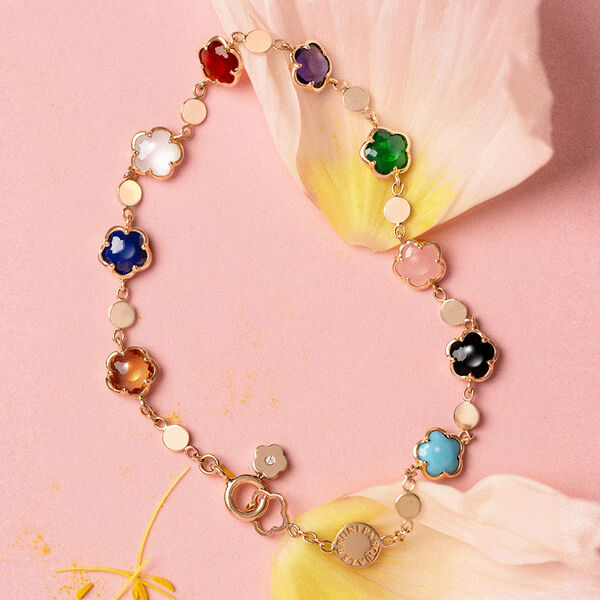 Bracelet Figlia dei Fiori en or rose avec pierres pr&eacute;cieuses