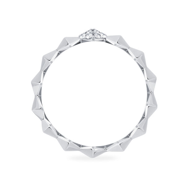 Bague empilable en diamants Rock & Pearl, Or blanc