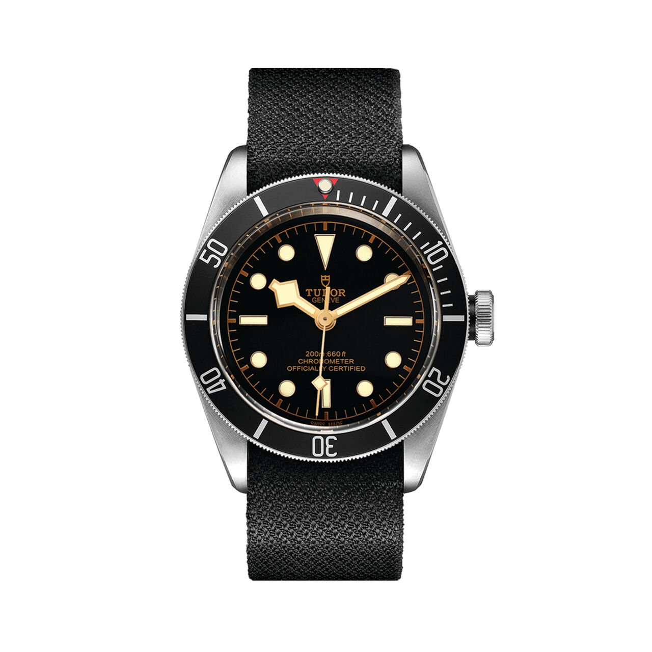 tudor black bay 41 mm black strap pink index dial disc in matt black anodised aluminium m79230n 0005 image number 0