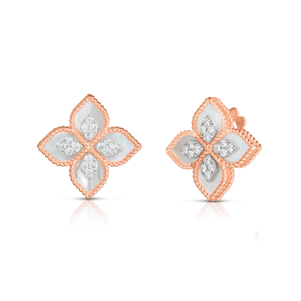 Venetian Princess Rose Gold Mother-of-Pearl and Diamond Earrings image number 0