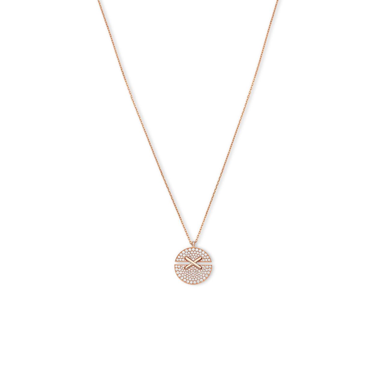 Chaumet Jeux De Liens Harmony Small Rose Gold Diamond Pavé Necklace image number 0