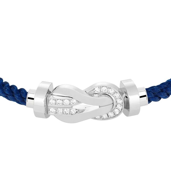 Bracelet cable Chance Infinie en or blanc avec pavé de diamants, grand modèle