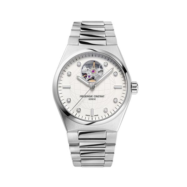 Highlife 34 mm Heart Beat automatique en acier inoxydable et diamants