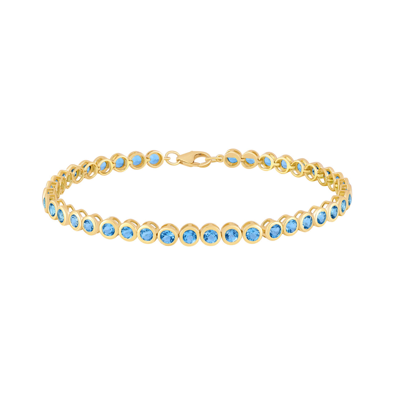 Bracelet en ligne topaze bleu avec pierre ronde-en solde image number 0