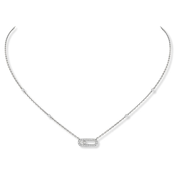 Move Uno White Gold and Diamond Pav&eacute; Pendant