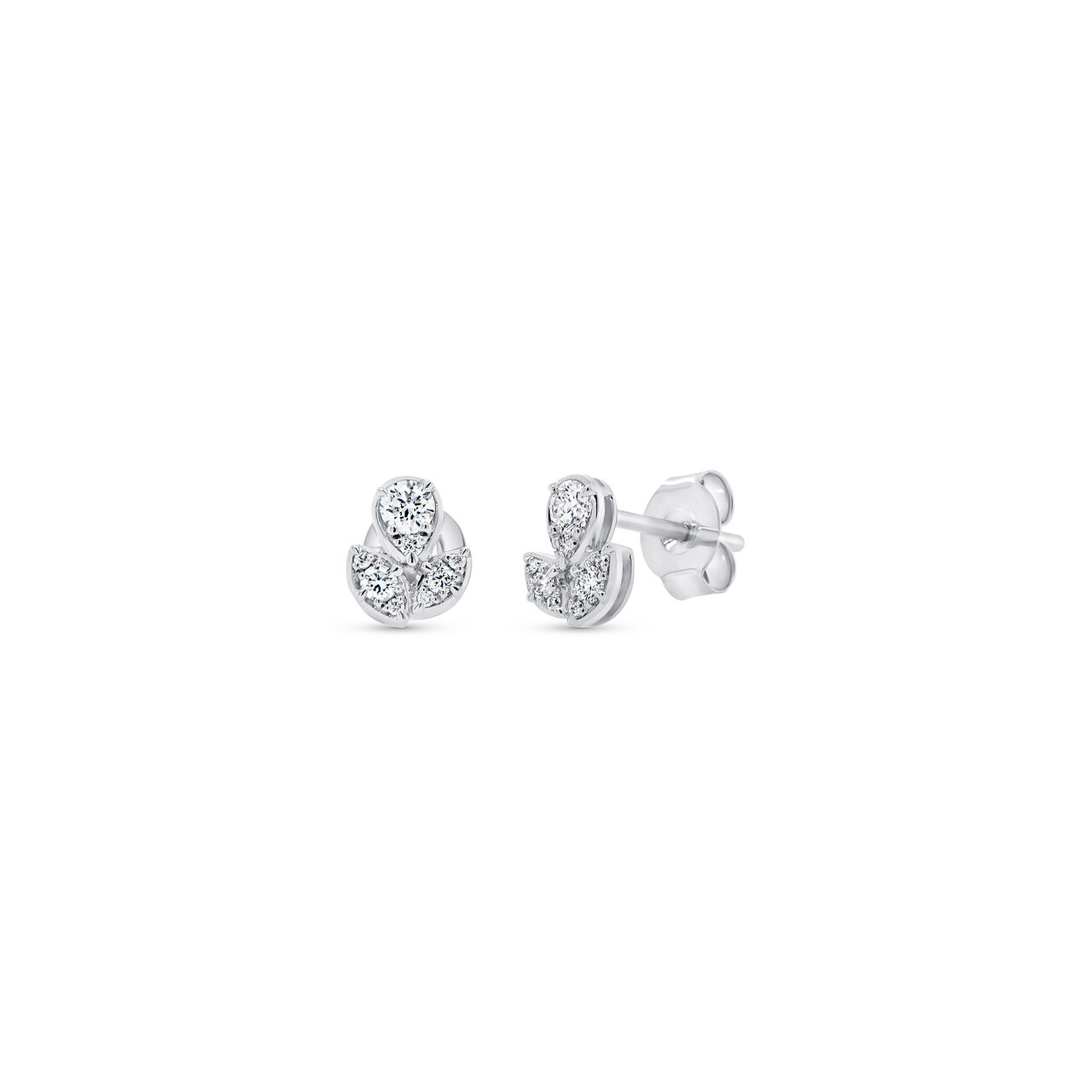 Uneek Alexandria White Gold and Diamond Stud Earrings image number 0