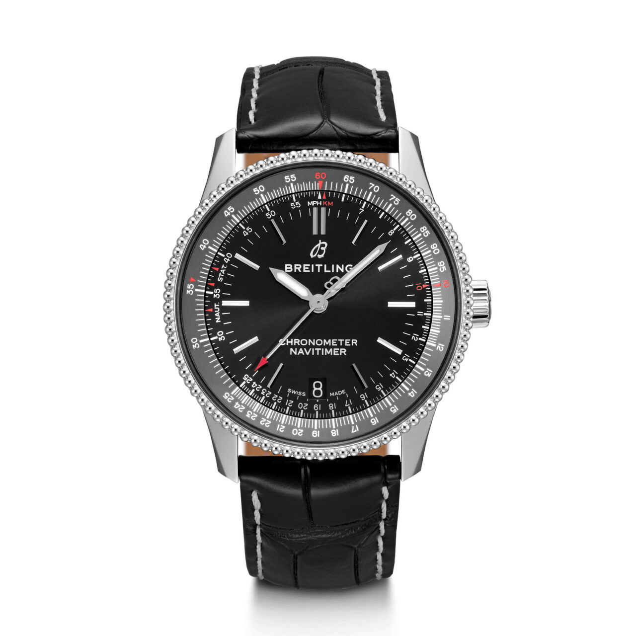 maison birks breitling navitimer automatic 38 steel black tang type a17325241b1p1 image number 0