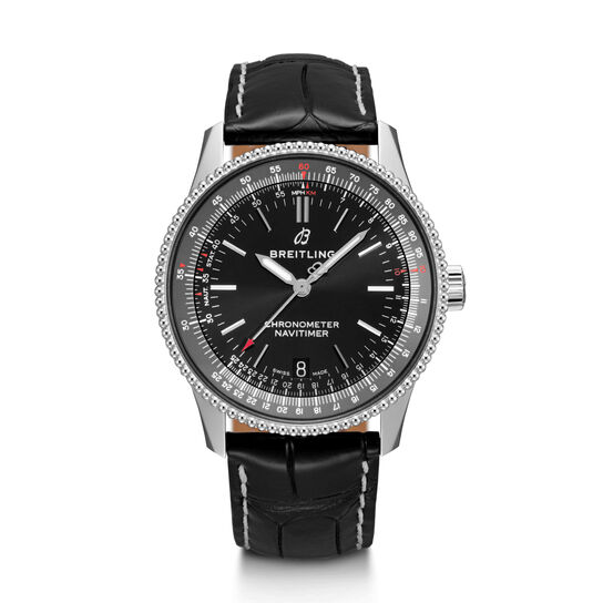 maison birks breitling navitimer automatic 38 steel black tang type a17325241b1p1 image number 0