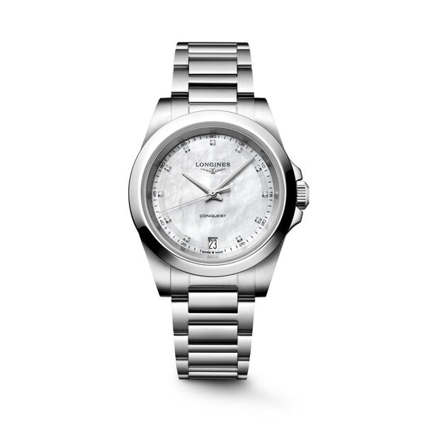 Conquest Quartz 34 mm Stainless Steel and Diamond