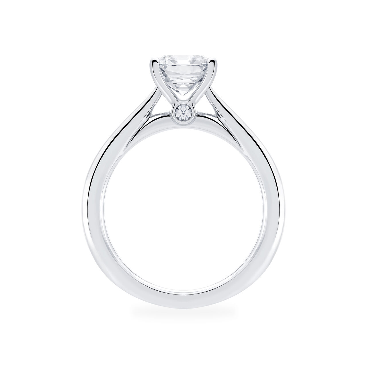 Emerald Cut Solitaire Diamond Engagement Ring image number 2