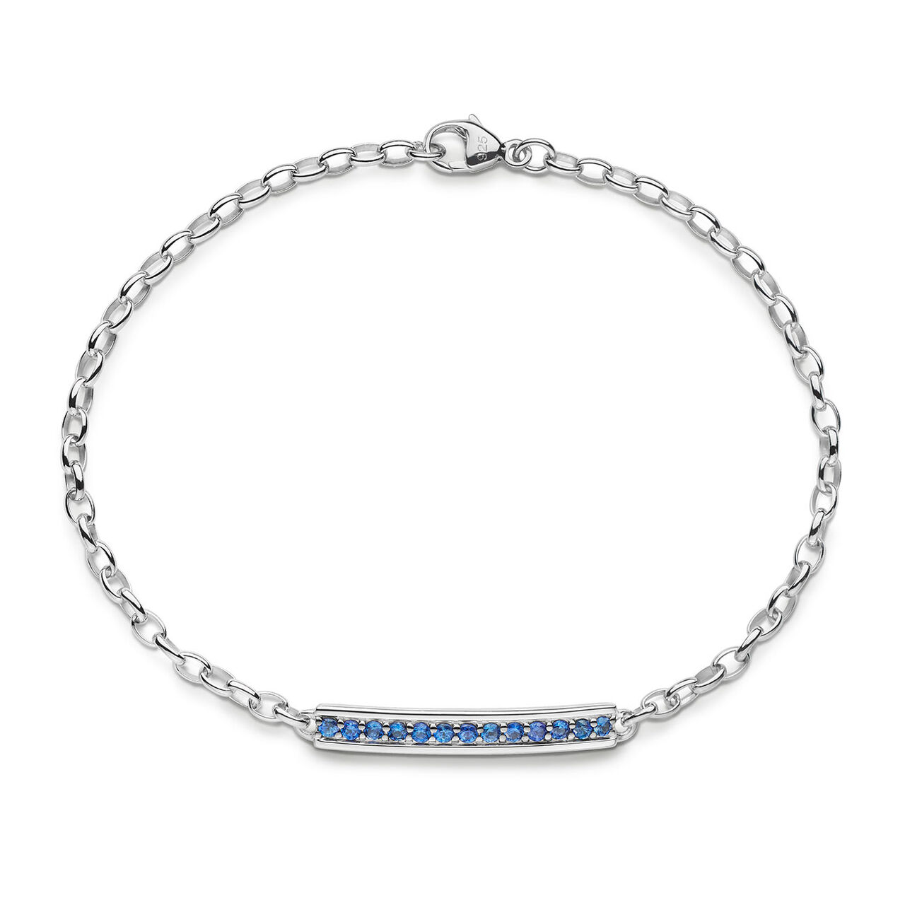 Monica Rich Kosann Petite Poesy Carpe Diem Silver and Blue Sapphire Bracelet image number 0