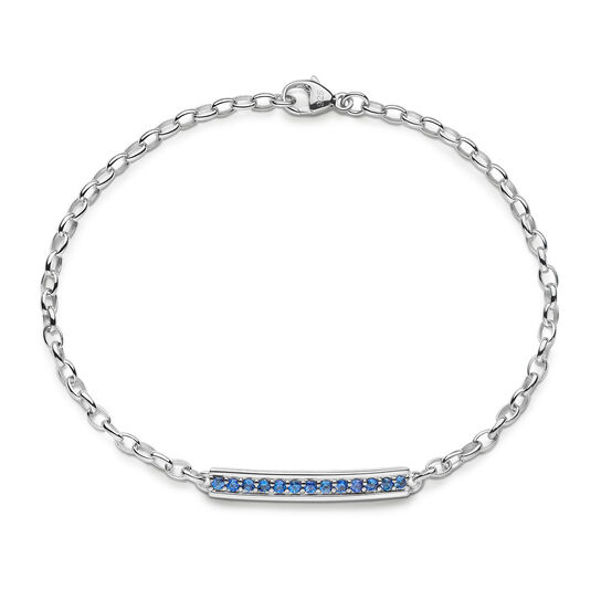 Monica Rich Kosann Petite Poesy Carpe Diem Silver and Blue Sapphire Bracelet image number 0