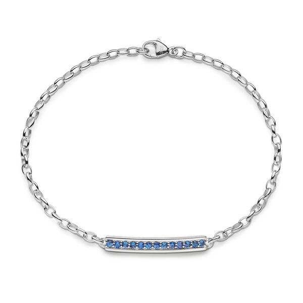 Bracelet Petite Poesy Carpe Diem en argent avec saphir Bleu