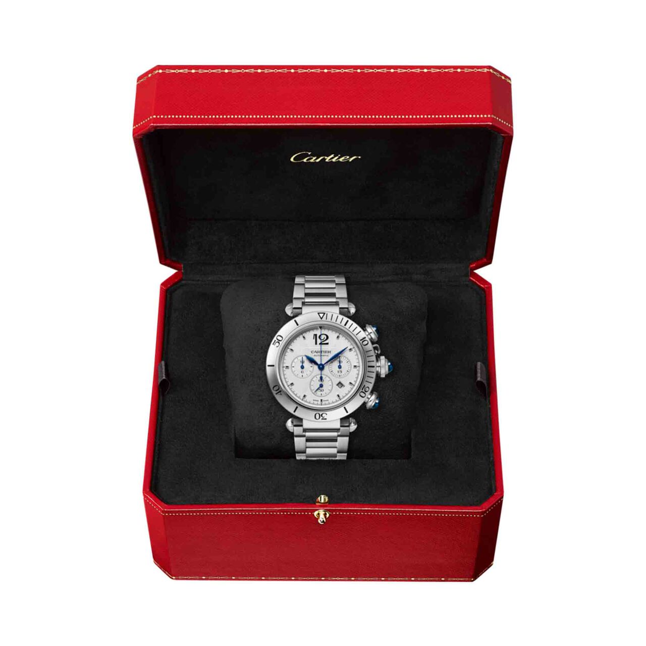 pasha cartier automatic chronograph 41 steel wspa0018 box image number 2