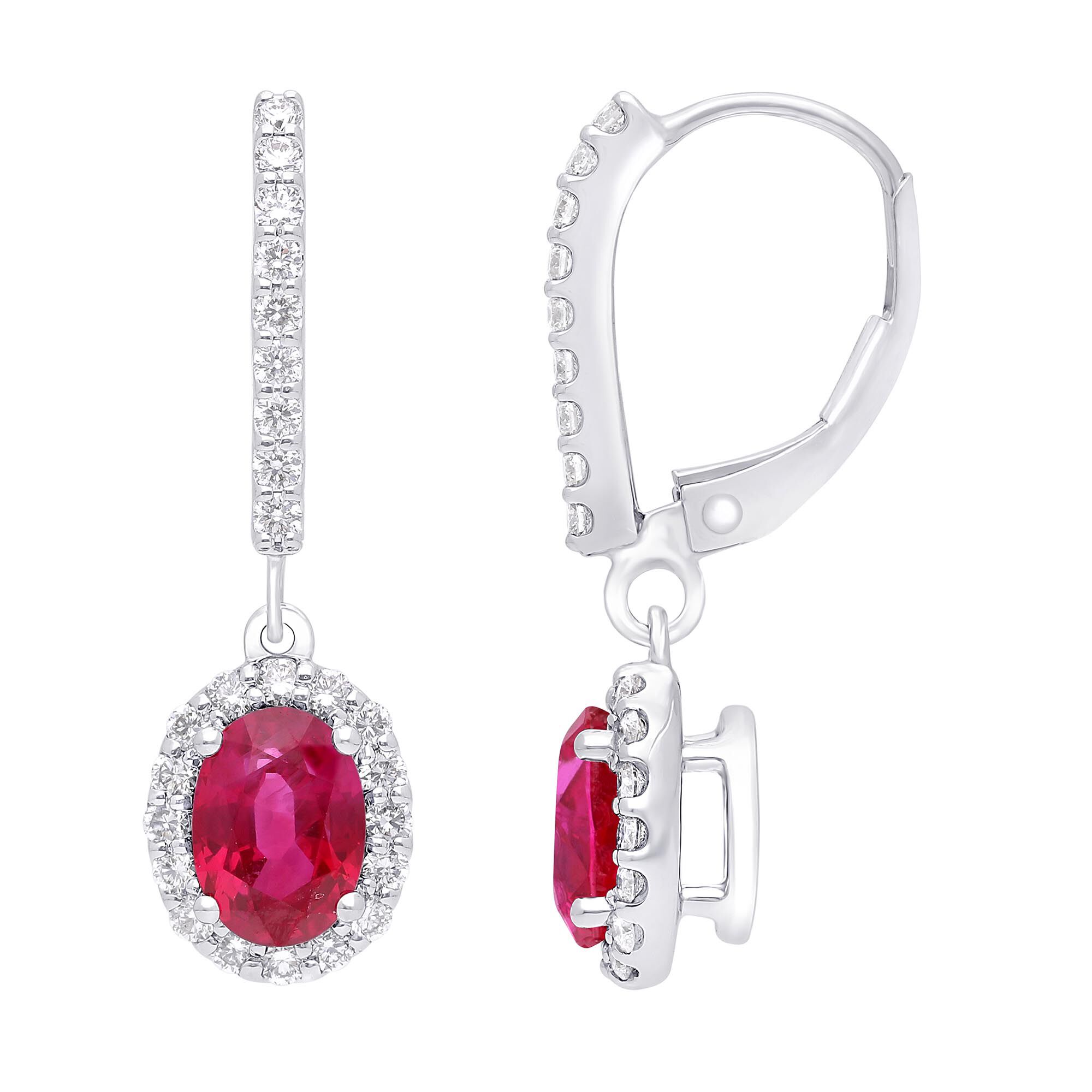 Ruby diamond discount drop earrings