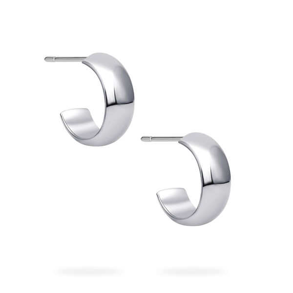 Sterling Silver 13 &times; 5 mm Hoop Earrings