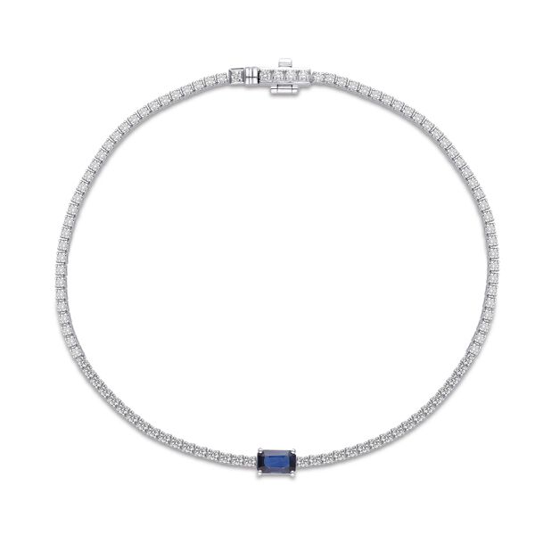 Bracelet en Or Blanc avec Diamants et Sapphir 