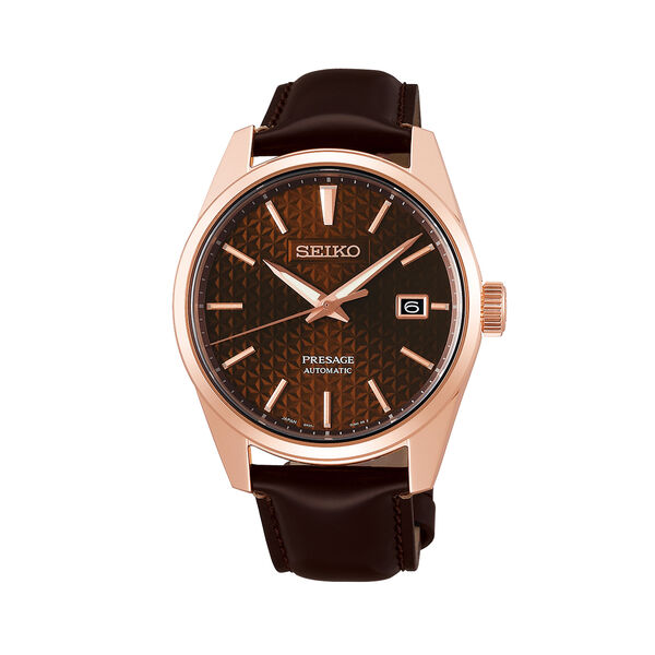 Presage Sharp Edged Series Automatic 39 mm Rose Gold Plated Stainless Steel