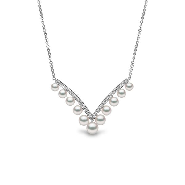 Collier Sleek en or blanc avec une perle et diamants