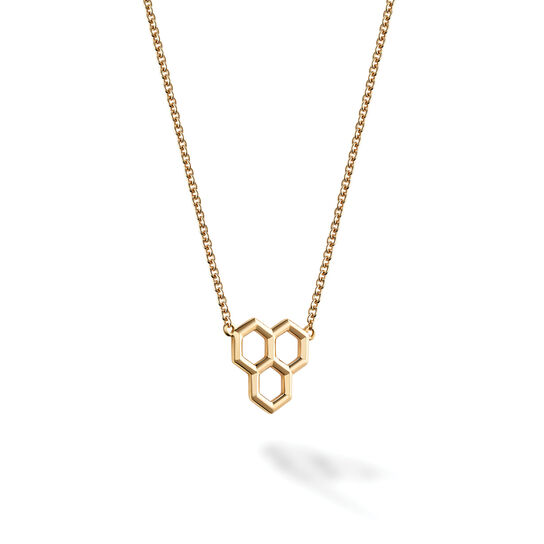 Yellow Gold Hexagons Pendant image number 1