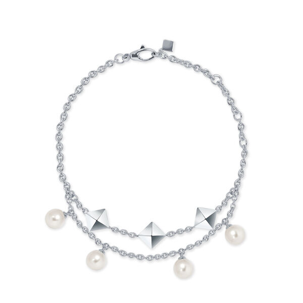 Freshwater Pearl and Stud Chain Bracelet