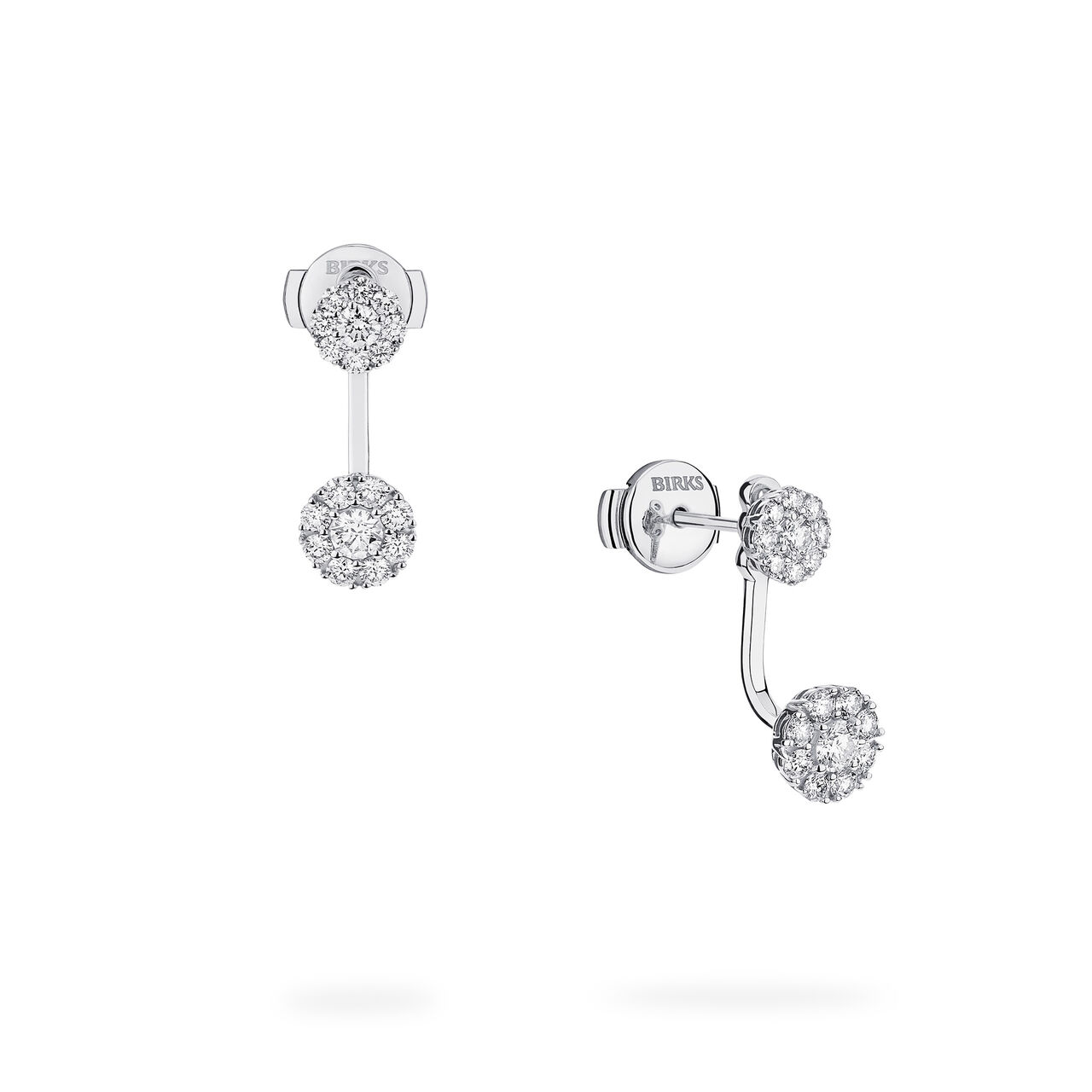 Birks Snowflake Boucles d'oreilles type balancier en grappe de diamants, petite image number 0