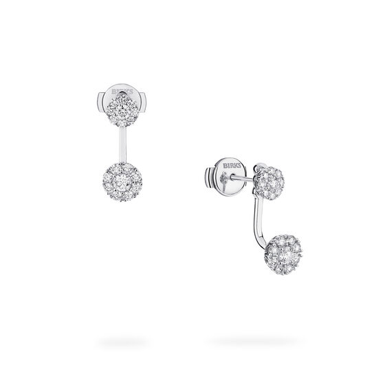 Birks Snowflake Boucles d'oreilles type balancier en grappe de diamants, petite image number 0