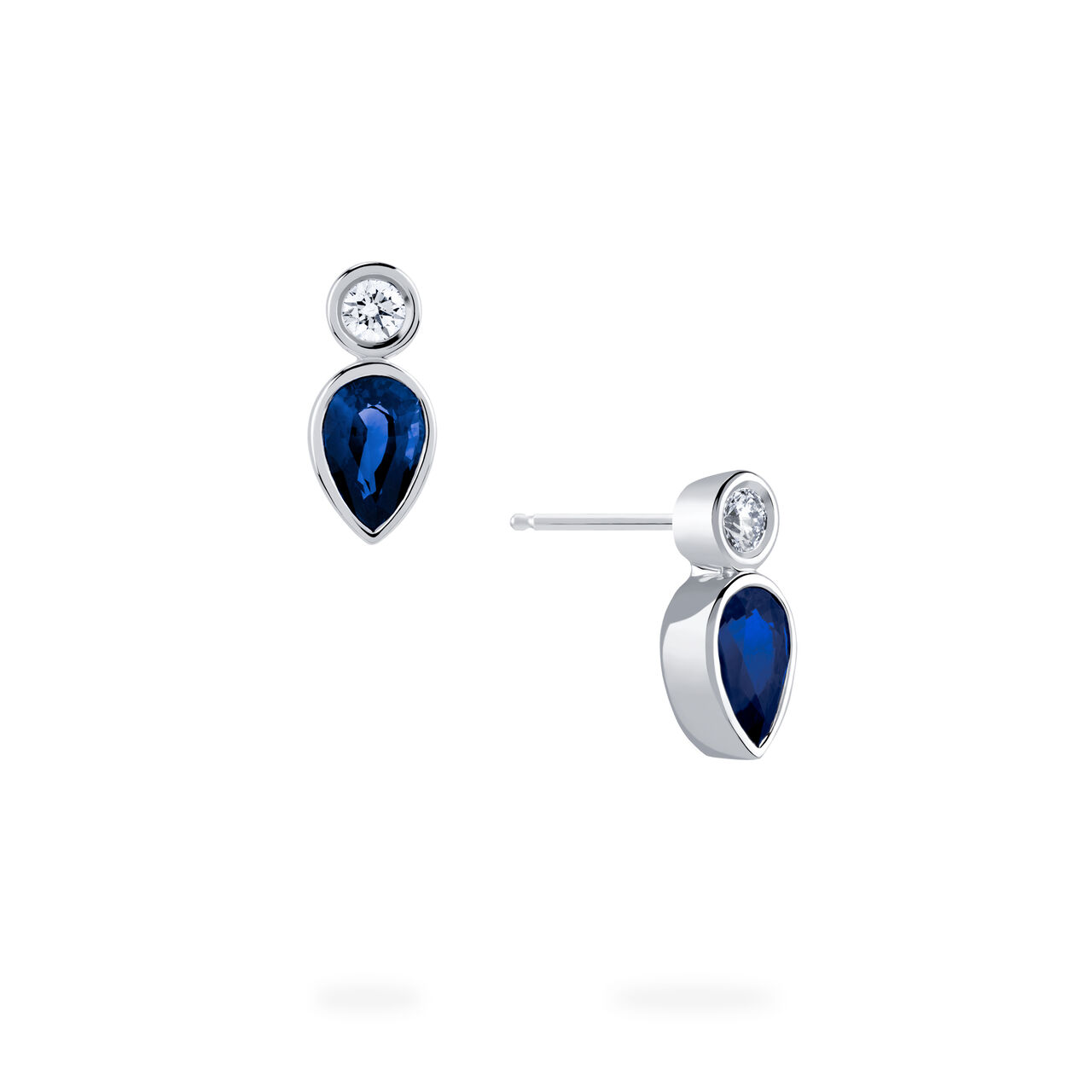 Splash Diamond and Sapphire Stud Earrings image number 0