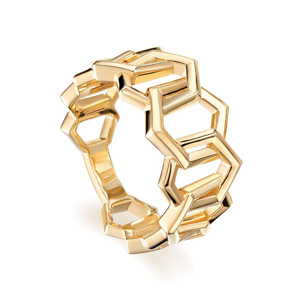Bold Yellow Gold Link Ring image number 2