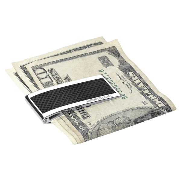 Pince à billets avec incrustation de carbone