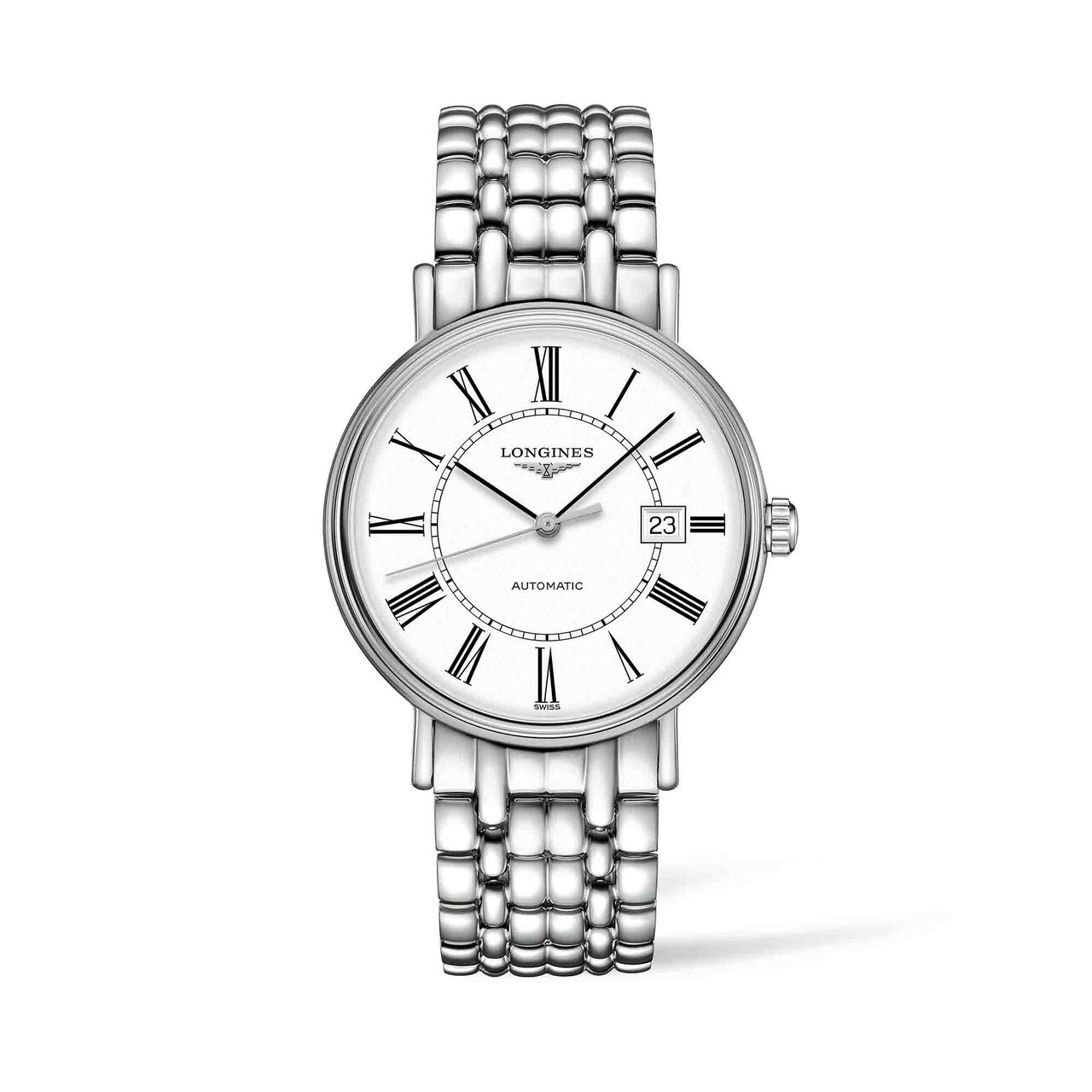 maison birks longines presence 40mm automatic stainless steel mat white dial l49224116 image number 0