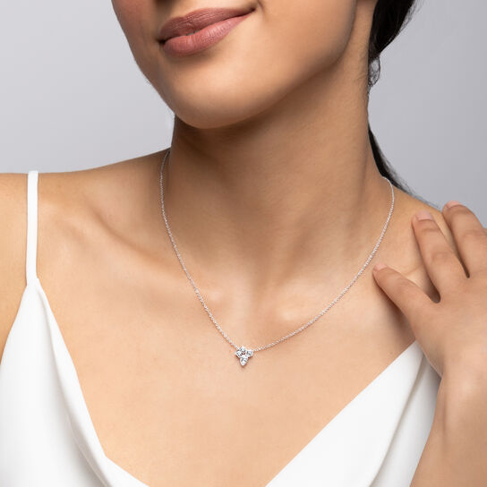 Birks Splash Diamond Pendant on model image number 1