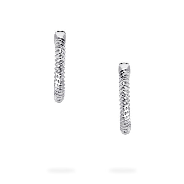 Silver Spiral Hoops